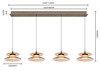 Lampa wisząca czwórka prosta Crema brąz / klosz coffee Aviano Lighting 7058-421
