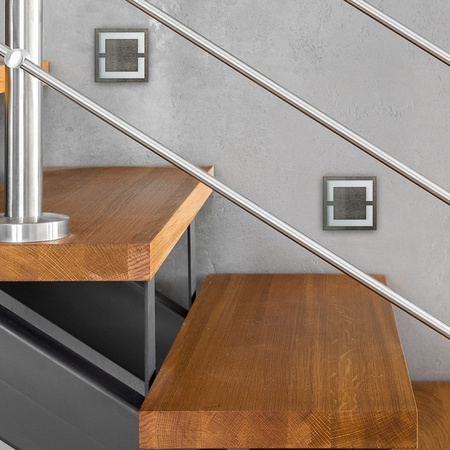 Oprawa schodowa srebrna QUADRO Milagro EKS0414 EKS0965 EKS0927 barwa światła do wyboru