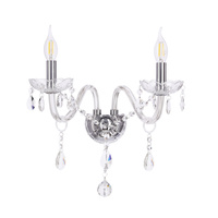 Cristallo lampa kinkiet chromowy 2x40W E14 transparentny Candellux 22-30276