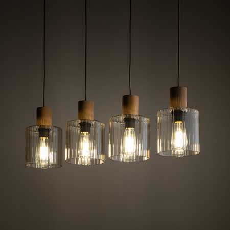 Poczwórna lampa sufitowa listwa SIERRA WOOD 4xE27 Tk Lighting 11802