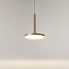 Lampa wisząca okrągła płaska w kolorze mosiężnym LED 3000K Plato P076PL-L12W3K-BS Maytoni