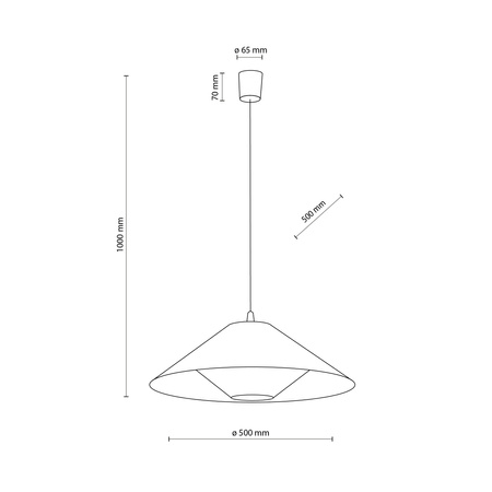 Pojedyńcza lampa wisząca abażurowy stożek BELISSA LEN 50cm 1xE27 Tk Lighting 10873