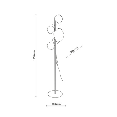 Lampa podłogowa brązowa z koniakowymi nieregularnymi kloszami NEBIA NEW BROWN 6xG9 Tk Lighting 16237