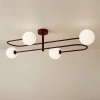 Burgundowa lampa sufitowa z czterema kulami BALU Kaja Lighting K-6021