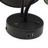 MAJA BLACK KINKIET  2 E27+ G9 + USB TK Lighting 10203