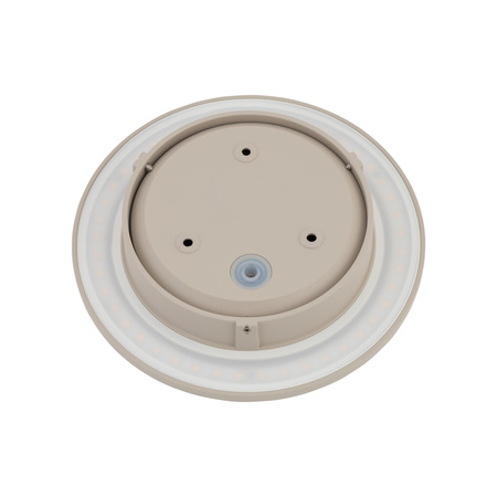 Okrągły płaski kinkiet w kolorze beżowym podświetlający elewacje 18cm IP65 3000K ARIA LED M Nowodvorski 11566