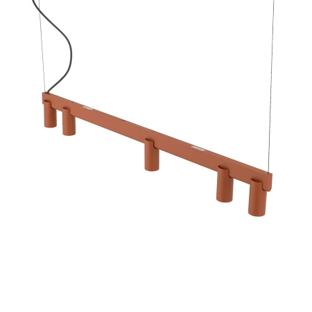 Lampa wisząca w kolorze terakota 5 tub na belce FOURTY LINE LED 900 Nowodvorski 12421