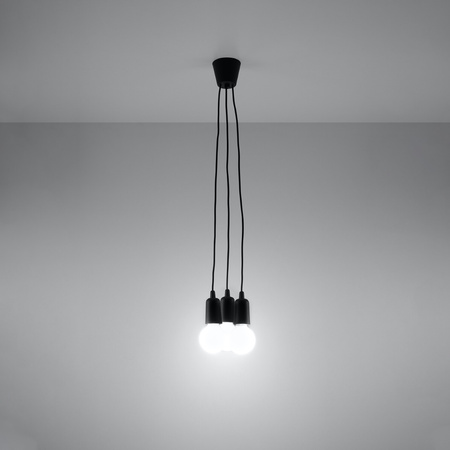 Lampa wisząca DIEGO 3 czarna Sollux SL.0573