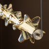 Podłużna pozioma lampa wisząca z efektywnego szkła ELVA BRASS LED 30W Tk Lighting 18216