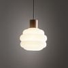 Lampa wisząca szklany klosz 20cm z dodatkiem drewna MELIA 1xE27 Tk Lighting 11090