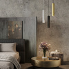 Lampa wisząca 30cm w kolorze czarnym ryflowana metalowa tuba o średnicy 5,6cm Calipso P106PL-01-GU10-B Maytoni