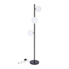 Kama lampa podłogowa czarny+złoty 3x28w g9 klosz biały Candellux 53-01238