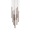 Lampa wisząca dziesięć cienkich ryflowanych rurek w kolorze brązowym FERRO NEW BROWN 10XG9 KOŁO Tk Lighting 11493