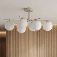 Kaszmirowa lampa sufitowa z białymi kulami RAYA Kaja Lighting K-6044