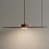Lampa wisząca metalowy cienki talerz w kolorze burgund z możliwością zawieszenia pod skosem PIATTO 1xGX53 fi 55cm Milagro MLP2919
