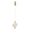 Lampa wisząca z ceikawym bursztynowym kloszem ELVA BRASS LED 3000K 8W Tk Lighting 18212