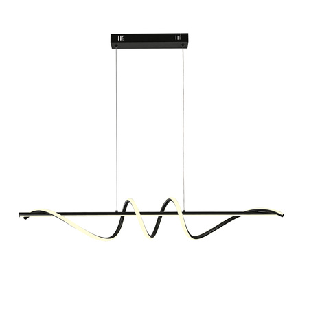 Lampa wisząca czarna podłuzna falowana LED Bastelo Italux PND-24154-BK
