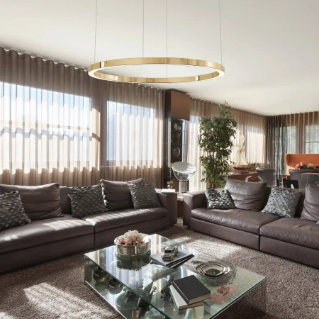 Żyrandol, złota lampa wisząca o średnicy 120cm Aurum L 1xLED 3000K PL0116-130 Yaskr