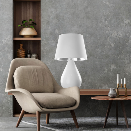 Lampka stołowa LACRIMA WHITE/SILVER TK Lighting 5453