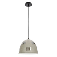 PATCH LAMPA WISZĄCA 30 1X60W E27 SZARY + CHROMOWANY DEKOR Candellux 31-43160