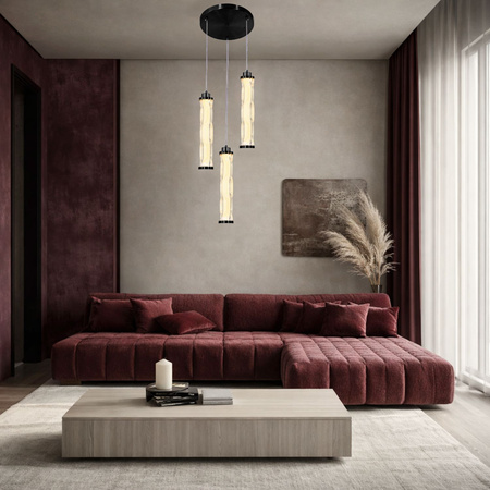 Czarna lampa wisząca trzy szklane tuby CORTE 25W LED 3000K Candellux Studio 33-50762