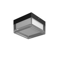 Czarny kwadratowy mały plafon 13cm do łazienki IP65 LED wybór barwy światła Nefis Italux PLF-53628-BK