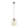 Lampa wisząca koniakowy szklany zniekształcony klosz 25cm LAVA M BROWN 1xE27 Tk Lighting 11326