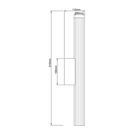 Kinkiet szklana tuba do łazienki Linea 61 cm chrom LED CCT Light Prestige LP-0510/1W-61 CH