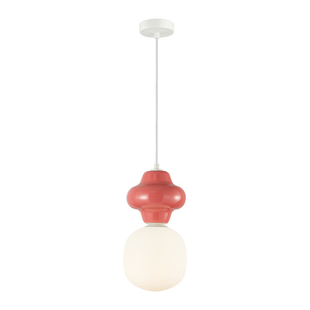 Lampa wisząca ceramiczna czerwona 1xE14 Latera Italux PND-94331-1L-RED