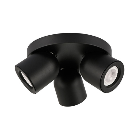 Lampa sufitowa Nuora czarna z trzema reflektorkami GU10 Italux SPL-2855-3C-BL