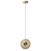 Lampa wisząća z okrągłym bursztynowym kloszem LED 3000K ANDORA L PENDANT 1 AMBER Azzardo AZ6882