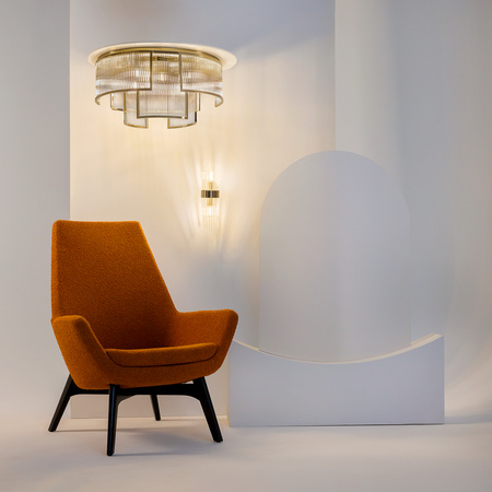 Złota lampa sufitowa w stylu glamour do salonu Frame MOD174CL-06G Maytoni