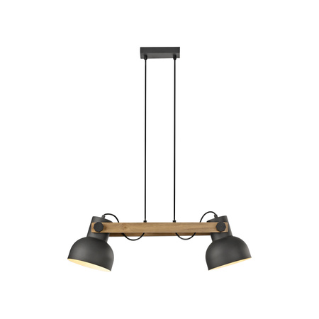 Lampa wisząca podwójna drewniana z metalowymi kloszami CUP 2.0 2xE27 Just Light 15742-18