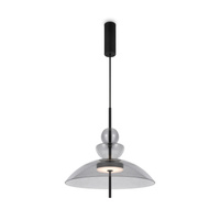 Szklana lampa wisząca o średnicy 40cm z dymionym kloszem LED Bangkok MOD185PL-L11B3K3 Maytoni