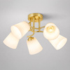Złota klasyczna lampa sufitowa pięć szklanych kloszy PAFOS GOLD 5xE27 Milagro ML2766