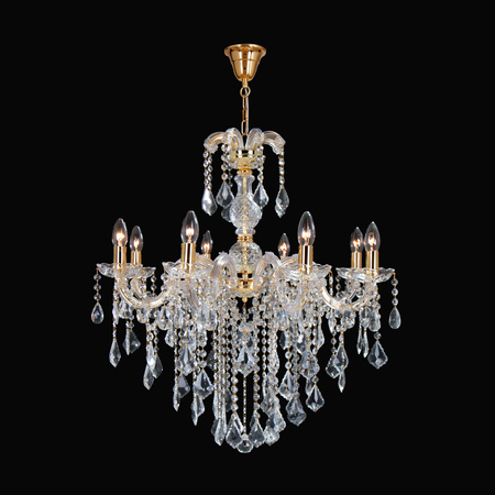 Klasyczny żyrandol kryształowy złoty – lampa wisząca do salonu i jadalni CHATEAU 8xE14 Zuma Line 14004/8-GLD