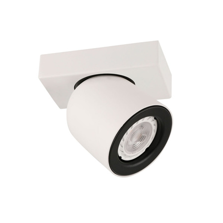 Nowoczesny reflektorek natynkowy Nuora biało-czarny Italux SPL-2855-1B-WH
