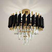 Lampa sufitowa kryształowa czarno-złota Cristal 5xE14 Milagro ML2562