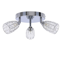 Shiba lampa sufitowa plafon chromowy 3x15w g9 klosz bezbarwny Candellux 98-13408