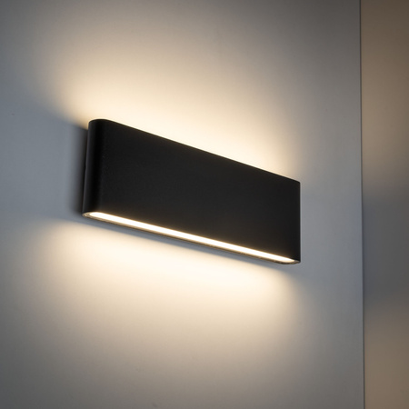 Płaski kinkiet elewacyjny czarny góra-dół LED 3000K AREW black IP54 Tk Lighting 18186
