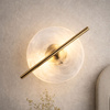 Okrągły kinkiet szklany podświetlany przez mosiężny profil LED RELAX 5W LED 3000K Candellux Studio 21-50847