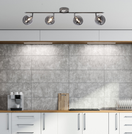 RODIA LAMPA SUFITOWA LISTWA SATYNOWY 4X40W G9 KLOSZ GRAFITOWY Candellux 94-20994