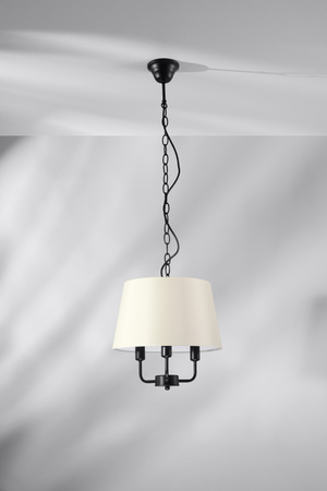 Pasteri lampa wisząca czarny matowy 3x40w e14 abażur beżowy Candellux 31-01351