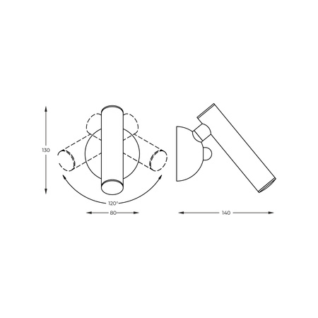 Chromowany kinkiet do sypialni LOYA LED Zuma Line W0461-01A-F4F4