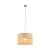 Lampa wisząca boho dzielony abażur 38cm z juty i imitacji drewna DORMA WOOD JUTA 1xE27 Tk Lighting 11786