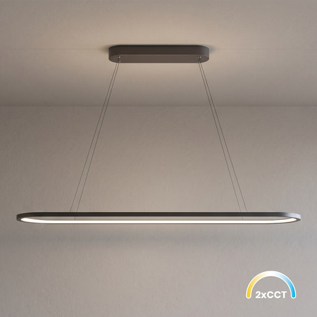 Lampa wisząca owalna Saturno 30W LED CCT Czarny Milagro ML2957