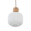 Lampa wisząca pojedyńcza ryflowany klosz oraz dodatek drewna BALLO 1xE14 Tk Lighting 11049