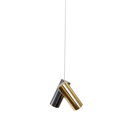 Lampa wisząca 2‑reflektorowa, czarno‑złota LED 3000 K JADE 2 PENDANT BKCH-GO AZZARDO AZ6212