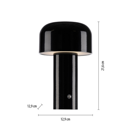 Czarna lampka stołowa ładowana USB AGNES LED Just LIght 19190-18