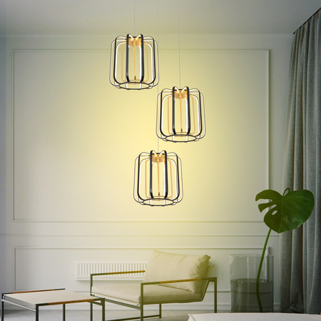 Lampa wisząca potrójna okrągła z trzystopniowym ściemniaczem typu "klik" Xara Aviano Lighting 9210-0310